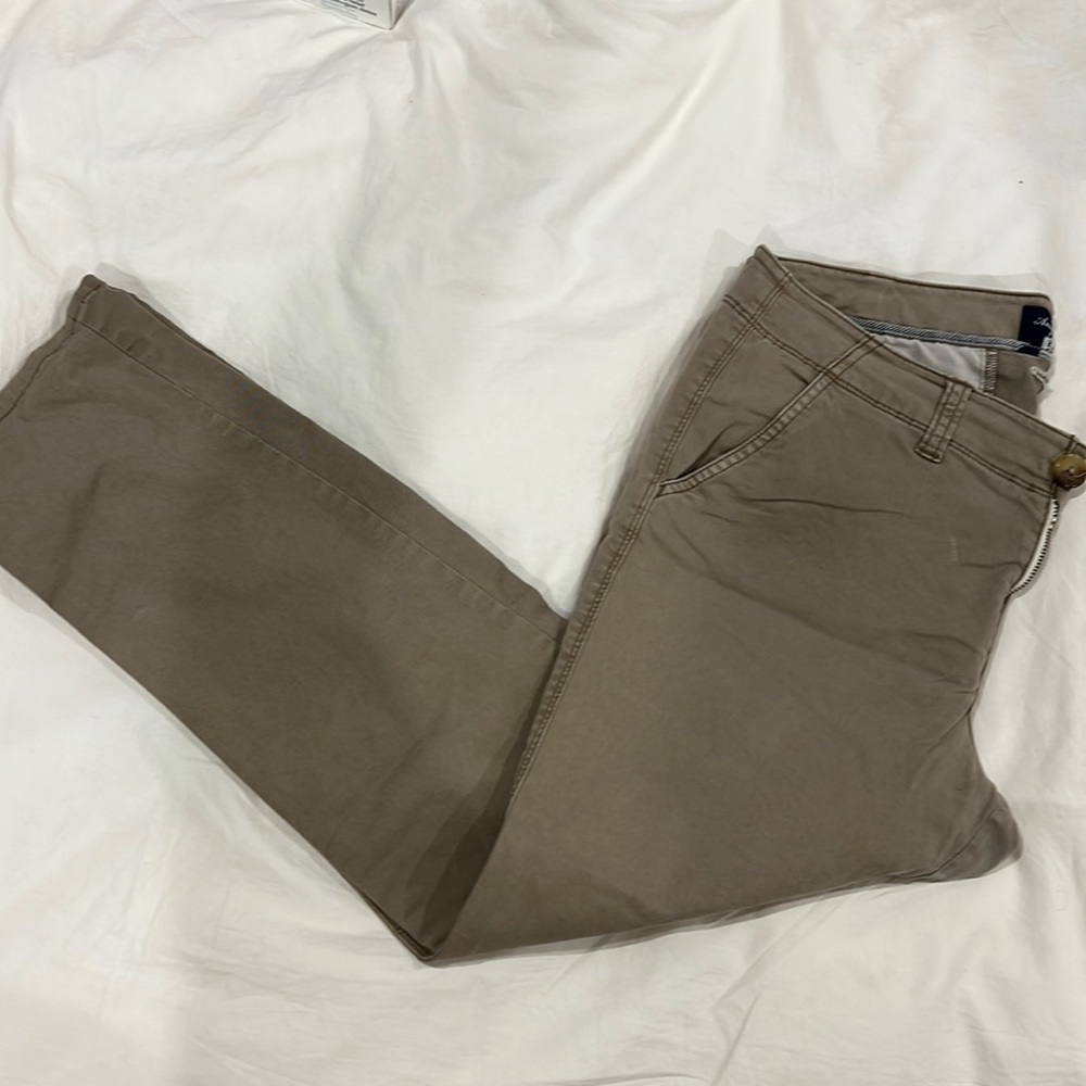 American Eagle Outfitters Women's Taupe Straight-Leg Pants